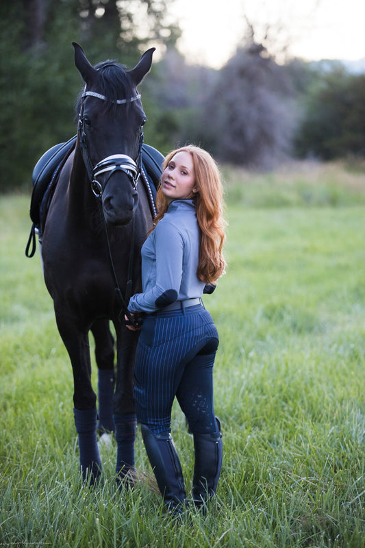 OPHELIA TOP limestone/navy